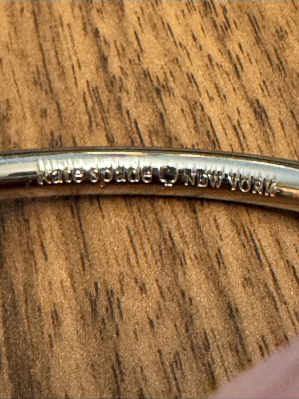 Kate Spade New York Silver Tone Pavé Crystal Hinged Bangle Bracelet - Picture 2 of 2